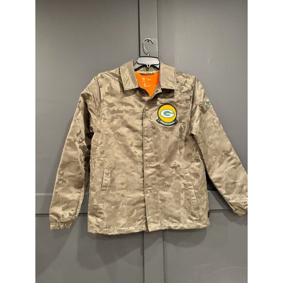 Nike Green Bay Packers Salute to Service Camo Full Snap Jacket Men Sz Medium - Picture 1 of 5